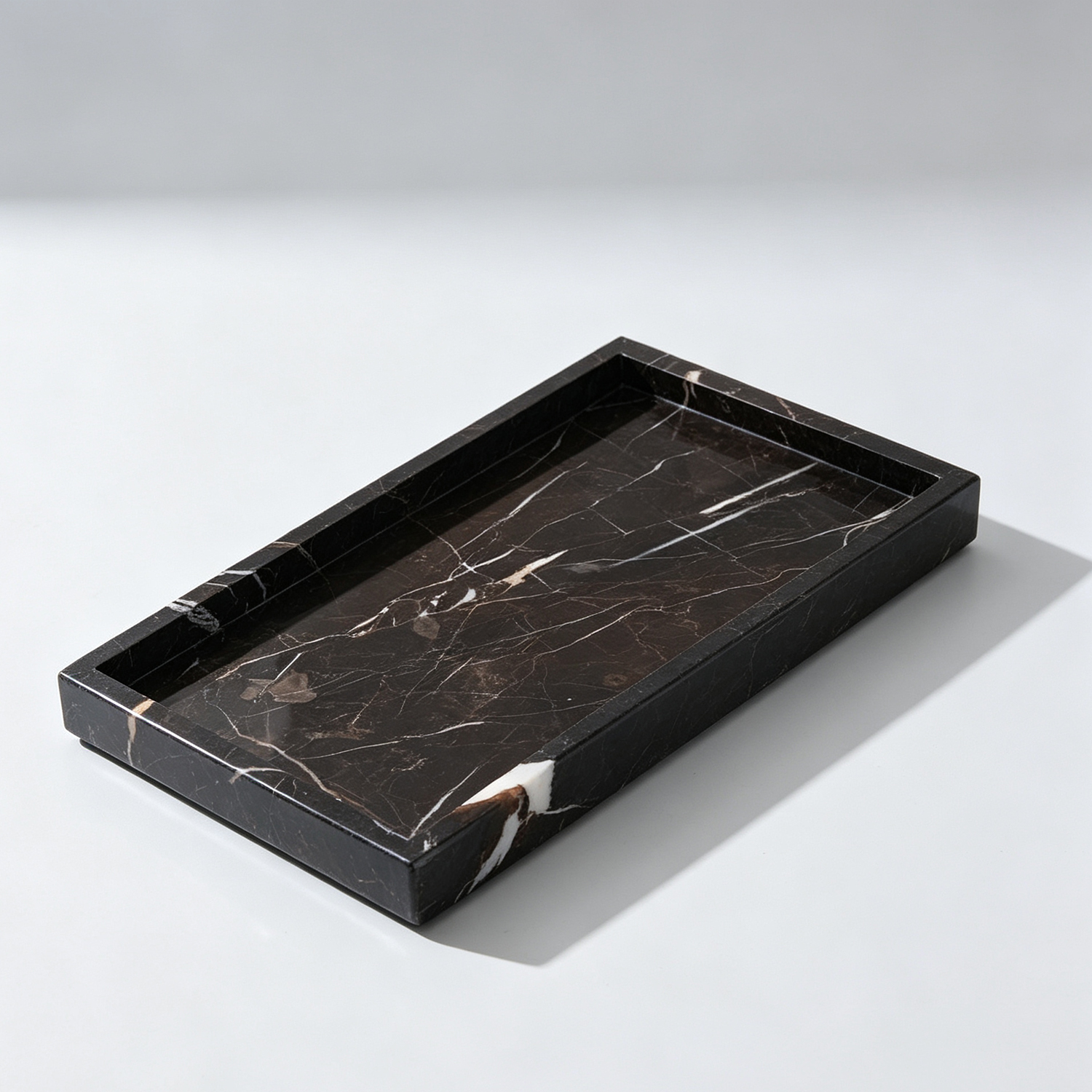 Natural Stone Marble Tray – Luxury Decorative Organizer for Vanity and Bathroom